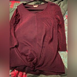 Bundle 3 for $15. SJS Sparkling Burgundy Blouse. Size Large.